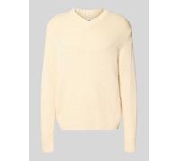 SELECTED HOMME Regular Fit Strickpullover aus reiner Bio-Baumwolle Modell 'Angus' in Offwhite, Größe XXL