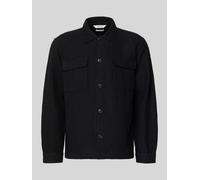 SELECTED HOMME Relaxed Fit Hemdjacke aus Leinen-Baumwoll-Mix Modell 'LEROY' in Black, Größe S
