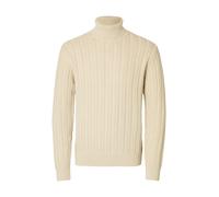 SELECTED HOMME Rollkragenpullover in Beige - Größe M | Herren Plussize