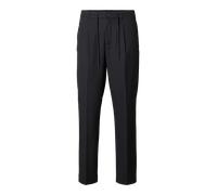 Tapered Fit Stoffhose mit Bundfalten Modell 'LEROY' M men Black