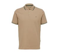 Selected Homme Slhdante Sport Ss Polo Noos, Herren Poloshirt mit kurzen Ärmeln, 100% Baumwolle, Viertelknopfleiste & gesticktem Brustlogo, Kelp/Hellbraun