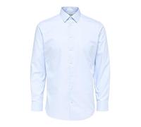 SELECTED HOMME Slhslimethan Shirt LS Classic Noos, Herrenhemd, Langärmeliges Slim fit Male, 100% Baumwolle, Für jeden Anlass ob Business, Hochzeit oder Freizeit, Hellblau