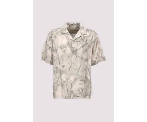 Selected Kurzarmhemd Bio-Tencel L Deep lichen green/fl