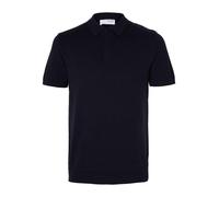 Selected – gestricktes Polo Shirt – blau – Größe S