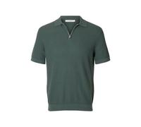 SELECTED MEN Herren Slhcran Ss Knit Structure Zip Polo Noos | Polo Shirt