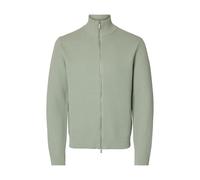 SELECTED MEN Herren Slhdane Ls Knit Structure Full Zip Noos, Aqua Gray, Medium