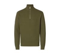 SELECTED MEN Herren Slhdane Ls Knit Structure Half Zip Noos, Deep Lichen Green, Large