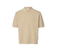 Selected Homme Relaxed Fit Poloshirt aus reiner Baumwolle Modell 'DANE' in Offwhite, Größe L