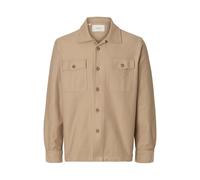 SELECTED HOMME Regular Fit Hemdjacke aus reiner Bio-Baumwolle Modell 'OLIVER' in Taupe, Größe S