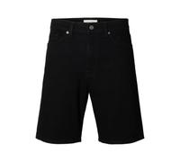 SELECTED MEN Herren Slhreg Alex Black 705 Denim Short Noos