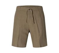 SELECTED MEN Herren Slhregular-Leroy Linen BLD Shorts Noos, Vetiver, L