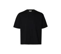 SELECTED HOMME Regular Fit T-Shirt aus reiner Baumwolle Modell 'RELAXASPEN' in Black, Größe M