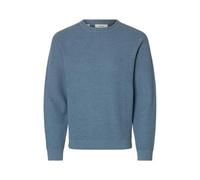 SELECTED "SLHROSS LS KNIT STRUCTURE CREW NECK NOOS" Baumwolle, regular fit (90665414-M) blau mirage detail:dusty blau