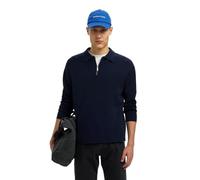 Selected Halbzippullover TELLER Relaxed Fit Viskose-Mix Sky Captain Blau L