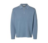 Selected Relaxed Fit Pullover aus Viskose-Mix Modell 'TELLER' in Bleu, Größe M