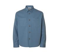 SELECTED MEN Herren Slhtravis Twill Overshirt Ls Noos, Blue Mirage, L