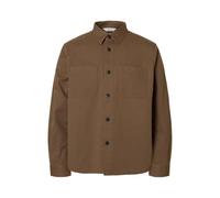 Selected Regular Fit Hemdjacke aus Bio-Baumwoll-Mix Modell 'TRAVIS' in Schoko, Größe L