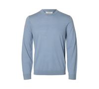 Selected Regular Fit Pullover aus reiner Wolle Modell 'TRAY' in Bleu, Größe M