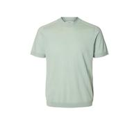 SELECTED MEN Herren Slhtray Ss Knit Merino Crew Neck Noos, Aqua Gray, M