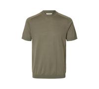 SELECTED MEN Herren Slhtray Ss Knit Merino Crew Neck Noos, Vetiver, Medium