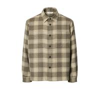 selected men - Kariertes Overshirt beige/grau - Gr. - M
