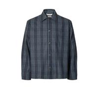 selected men - Kariertes Überhemd blau - Gr. - L