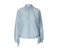selected men - Langarm-Hemdbluse im Relaxed Fit mit Bindedetail blau - Gr. - 38