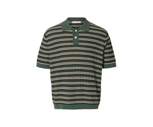 selected men - Poloshirt mit Strickstruktur - Slhdane grün - Gr. - S