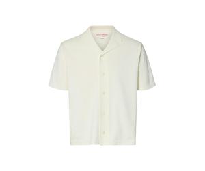 SELECTED MEN - SLHAMOUR INTARSIA RELAXED POLO CARDIGAN Egret - Gr. - S