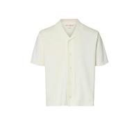 selected men - SLHAMOUR INTARSIA RELAXED POLO CARDIGAN Egret - Gr. - XL