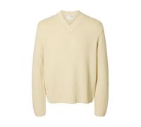 SELECTED HOMME Regular Fit Strickpullover aus reiner Bio-Baumwolle Modell 'Angus' in Offwhite, Größe XL