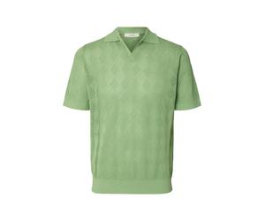 selected men - SLHARCO SS KNIT STRUCTURE OPEN POLO Aspen Green - Gr. - XXL