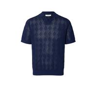 SELECTED MEN - SLHARCO SS KNIT STRUCTURE OPEN POLO Ocean Cavern - Gr. - L