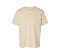 SELECTED MEN - SLHASPEN SLUB SS O-NECK TEE NOOS oatmeal - Gr. - M