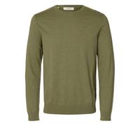 SELECTED "SLHBERG CREW NECK NOOS" Baumwolle, regular fit (38199013-L) deep lichen grün detail:melange