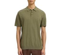 Selected Poloshirt BERG – gestrickt, Regular Fit, Bio-Baumwoll-Mix – Oliv Melange, Gr. S
