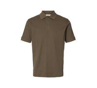 selected men - SLHCOLE RIB SS POLO chocolate chip - Gr. - M