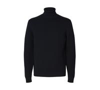 Rollkragenpullover SELECTED HOMME "SLHDANE LS KNIT STRUCTURE ROLL NECK NOOS", Herren, Gr. M, blau (sky captain), Strick, Obermaterial: 100% Baumwolle, unifarben, regular fit hüftbedeckend, hoch geschl