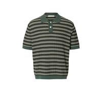 SELECTED MEN - SLHDANE SS KNIT COLOR STRUCTURE POLO balsam green - Gr. - L
