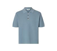 SELECTED MEN - SLHDANE SS KNIT RELAXED POLO NOOS dusty blue - Gr. - L