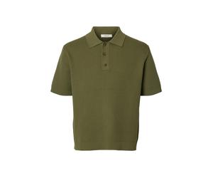 SELECTED MEN - SLHDANE SS KNIT RELAXED POLO NOOS deep lichen green - Gr. - M