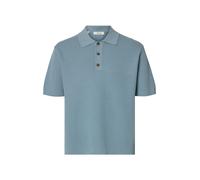 SELECTED MEN - SLHDANE SS KNIT RELAXED POLO NOOS dusty blue - Gr. - XL