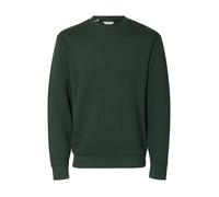 Sweatshirt SELECTED HOMME "SLHEMANUEL SOFT CREW NECK SWEAT NOOS", Herren, Gr. XXL, grün (deep forest), angeraute Sweatware, Obermaterial: 77% Viskose, 18% Polyester, 5% Elasthan, unifarben, regular fi