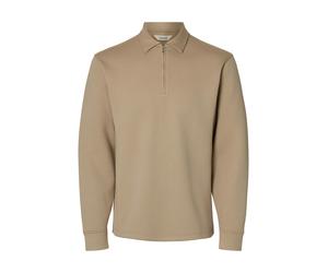 SELECTED MEN - SLHEMANUEL SOFT POLO ZIP SWEAT NOOS pure cashmere - Gr. - S