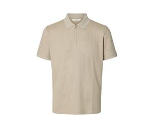 SELECTED MEN - SLHFAVE STRUCTURE SS POLO NOOS Oatmeal - Gr. - XXL