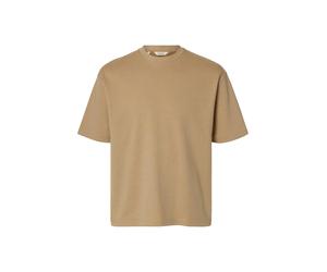 SELECTED MEN - SLHLOOSEOSCAR SS O-NECK TEE NOOS savannah tan - Gr. - L