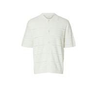 SELECTED MEN - SLHPALLE SS KNIT POLO CARDIGAN Egret - Gr. - L