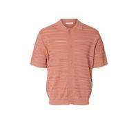 SELECTED MEN - SLHPALLE SS KNIT POLO CARDIGAN Rose Dawn - Gr. - XXL