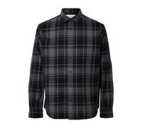 SELECTED MEN - SLHREG-OWEN FLANNEL MIX SHIRT LS black - Gr. - M