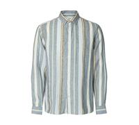 SELECTED MEN - SLHREGKYLIAN LINEN LS SHIRT Blue Mirage - Gr. - L